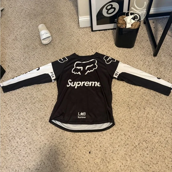 Supreme Black and White Jersey Long Sleeve Top